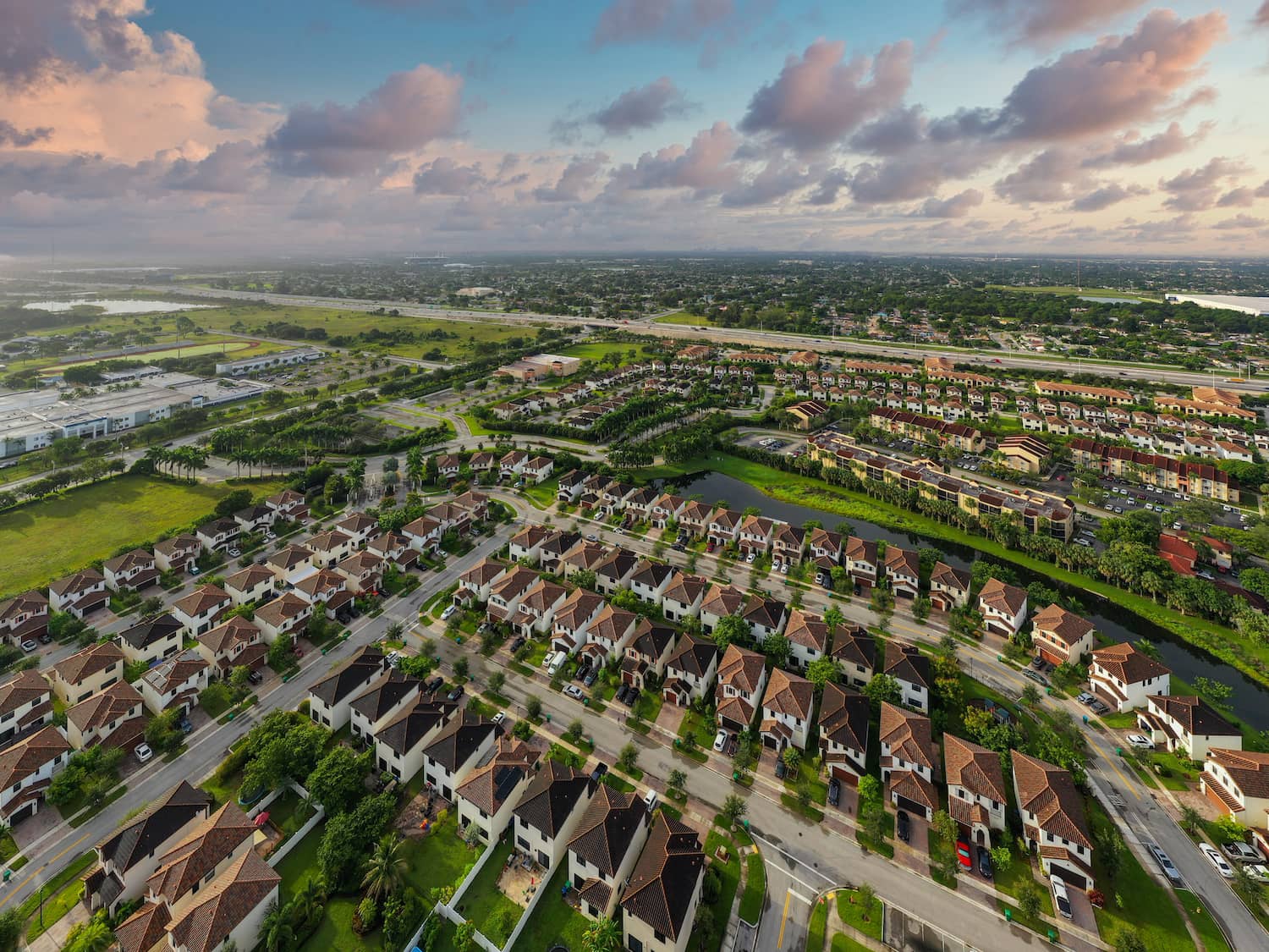 Aerial Photo Of Residential Homes In Miramar Florida